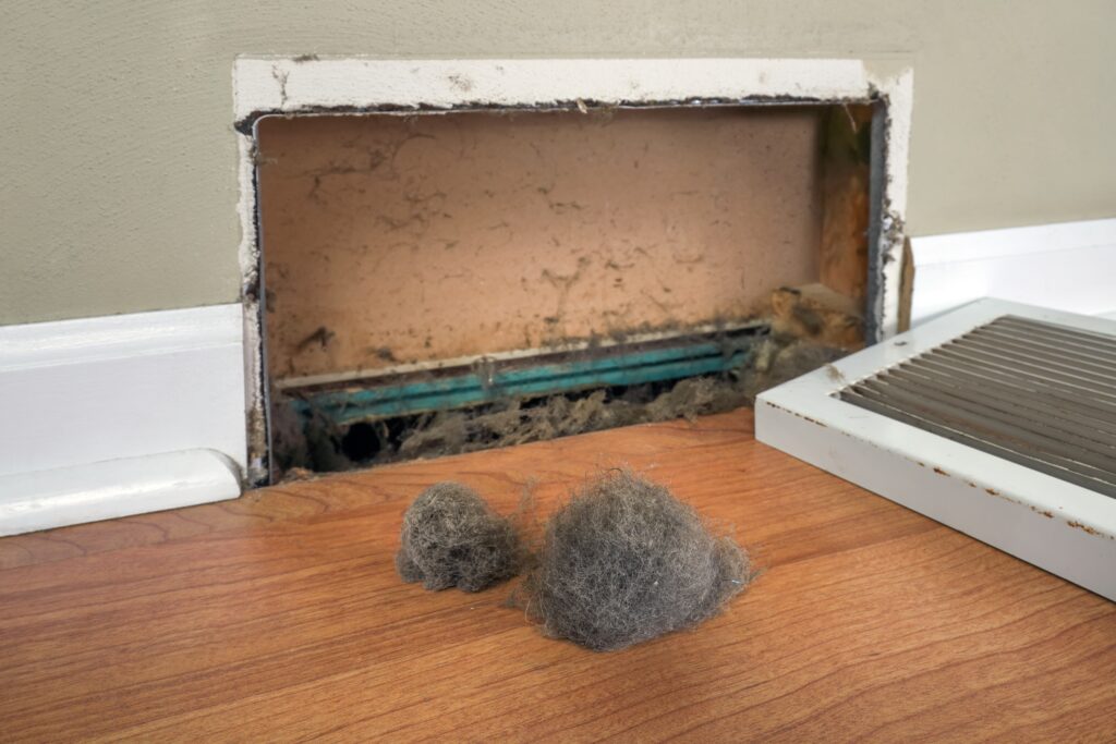 dirty air duct in a home